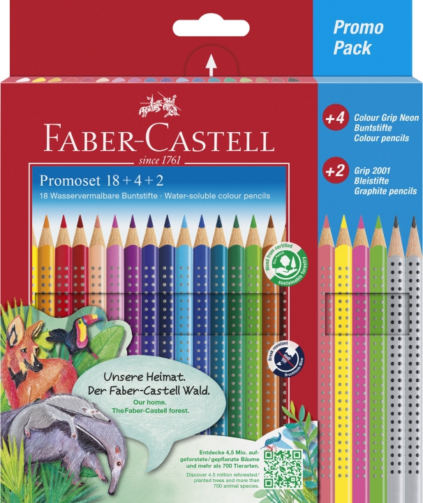Faber-Castell Kampanjesett Colour Grip (18+4+2 stk) (201540) i gruppen SPORT, FRITID & HOBBY / Hobby / Male & Tegne / Penner, Fargestifter & Blekk hos TP E-commerce Nordic AB (D13736)