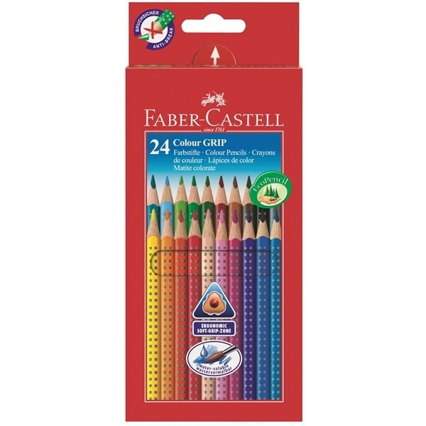 Faber-Castell 24 Colour Grip 2001 blyanter (112424) i gruppen SPORT, FRITID & HOBBY / Hobby / Male & Tegne / Penner, Fargestifter & Blekk hos TP E-commerce Nordic AB (D13751)