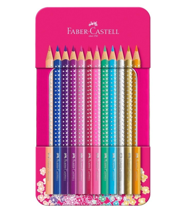 Faber-Castell Sparkle fargeblyanter, 12 stk. i blikkboks (201737) i gruppen SPORT, FRITID & HOBBY / Hobby / Male & Tegne / Penner, Fargestifter & Blekk hos TP E-commerce Nordic AB (D13756)