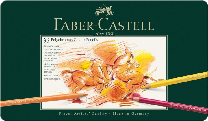 Faber-Castell Polychromos fargeblyanter, boks med 36 stk (110036) i gruppen SPORT, FRITID & HOBBY / Hobby / Male & Tegne / Penner, Fargestifter & Blekk hos TP E-commerce Nordic AB (D13791)