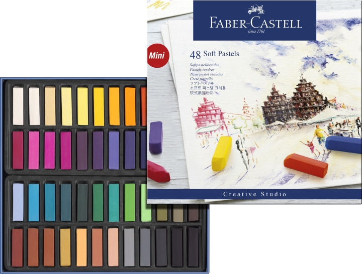 Faber-Castell Soft pastellfargestifter mini, eske med 48 stk (128248) i gruppen SPORT, FRITID & HOBBY / Hobby / Male & Tegne / Penner, Fargestifter & Blekk hos TP E-commerce Nordic AB (D13886)
