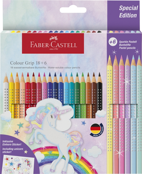 Faber-Castell CP Colour Grip enhjørning 18+6 (201543) i gruppen SPORT, FRITID & HOBBY / Hobby / Male & Tegne / Penner, Fargestifter & Blekk hos TP E-commerce Nordic AB (D13934)