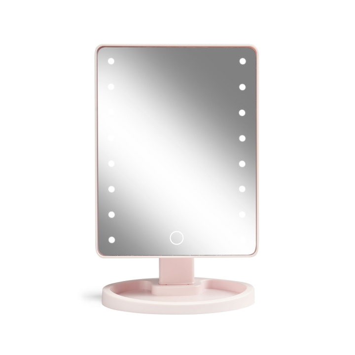 Gillian Jones Hollywood-speil med Touch, LED-lys og USB-C - Rosa i gruppen HELSE OG SKJØNNHET / Makeup / Sminkspeglar hos TP E-commerce Nordic AB (D13968)