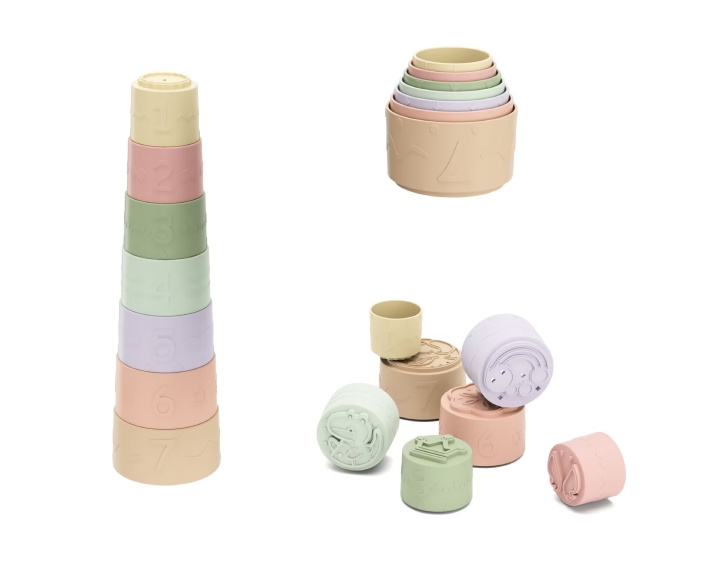 Kinder and Kids Soft Rubber Stacking Cups 32 cm silicone - (K30008) i gruppen LEKER, BARN OG BABY / Leker / Byggeleker / Byggeklosser hos TP E-commerce Nordic AB (D14163)