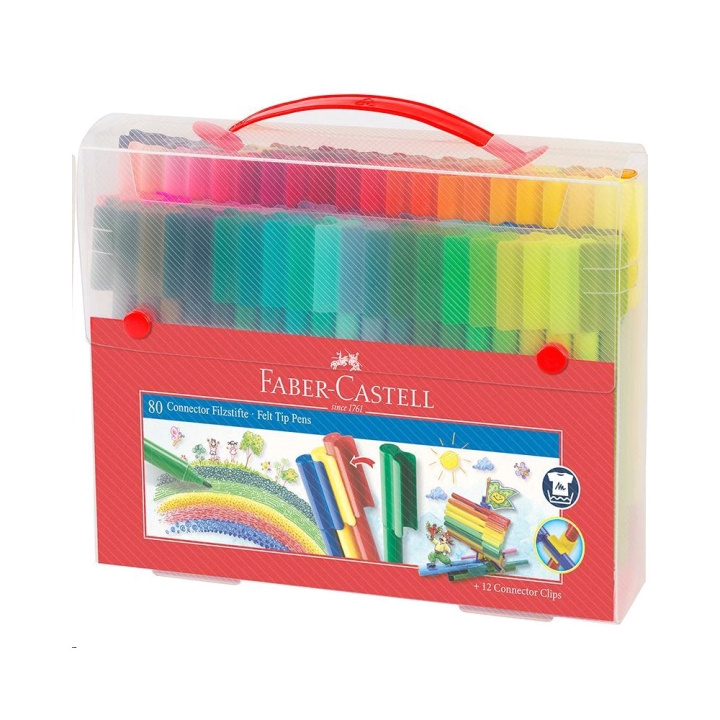 Faber-Castell connector Pens, bæreveske, 80 stk (155579) i gruppen SPORT, FRITID & HOBBY / Hobby / Male & Tegne / Penner, Fargestifter & Blekk hos TP E-commerce Nordic AB (D14175)