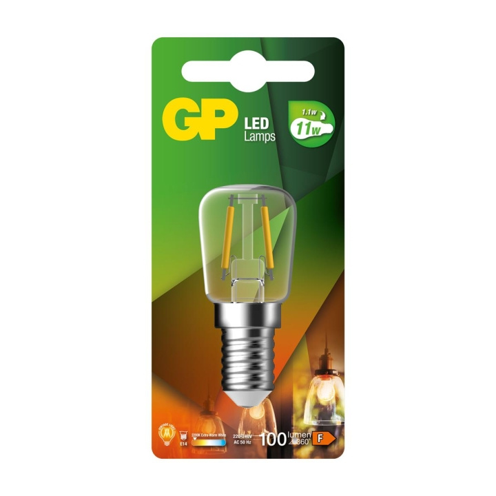 GP LED-lampe Filament, T25, E14, 1,1W (11W), 100lm i gruppen Elektronikk / Lys / LED-lys hos TP E-commerce Nordic AB (D14227)