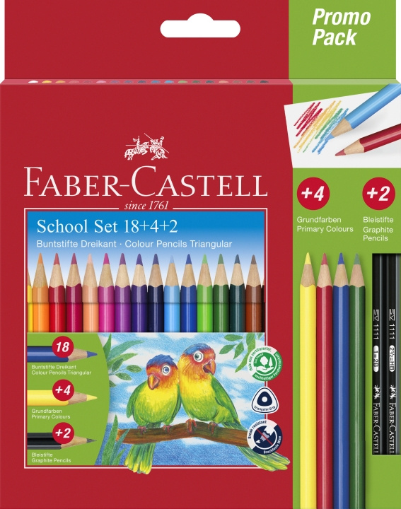 Faber-Castell Trekantet blyanter Promo Pack 18+4+2 (201597) i gruppen SPORT, FRITID & HOBBY / Hobby / Male & Tegne / Penner, Fargestifter & Blekk hos TP E-commerce Nordic AB (D14270)