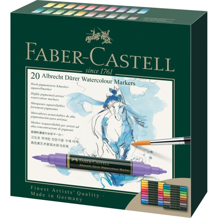 Faber-Castell Albrecht Dürer akvarellpenn, lommebok à 20 stk i gruppen SPORT, FRITID & HOBBY / Hobby / Male & Tegne / Kunstnerfarger / Akvarellfarger hos TP E-commerce Nordic AB (D14288)