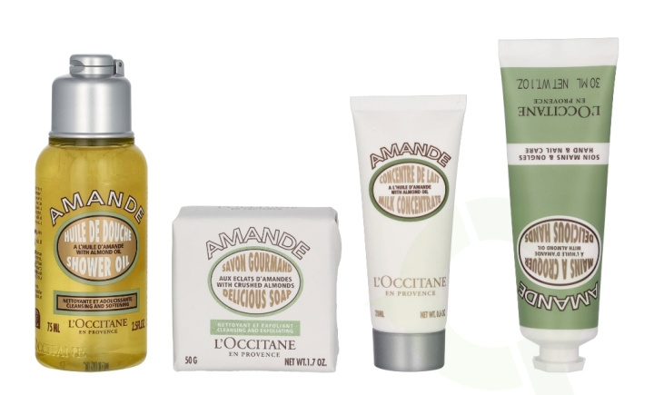 L\'Occitane The Sweet Almond Giftset 175 ml Hands & Nail Care 30ml/Shower Oil 75ml/Milk Concentrate 20ml/Delicious Soap 50g i gruppen HELSE OG SKJØNNHET / Gavesett / Gavesett for henne hos TP E-commerce Nordic AB (D14770)