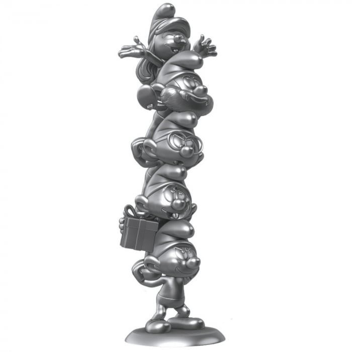 Plastoy Smurfene Resin Statue Smurfs Column Silver Limited Edition 50 cm i gruppen SPORT, FRITID & HOBBY / Morsomme produkter / Samlerobjekter hos TP E-commerce Nordic AB (D15034)