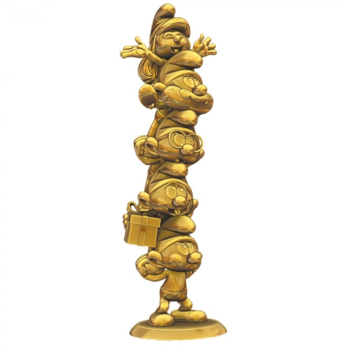 Plastoy Smurfene Resin Statue Smurfs Column Gold Limited Edition 50 cm i gruppen SPORT, FRITID & HOBBY / Morsomme produkter / Samlerobjekter hos TP E-commerce Nordic AB (D15035)