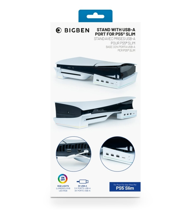 NACON Horisontal navstasjon RGB/USB-hub, hvit PS5 Slim i gruppen Elektronikk / TV-spill & tilbehør / Sony PlayStation 5 hos TP E-commerce Nordic AB (D15121)