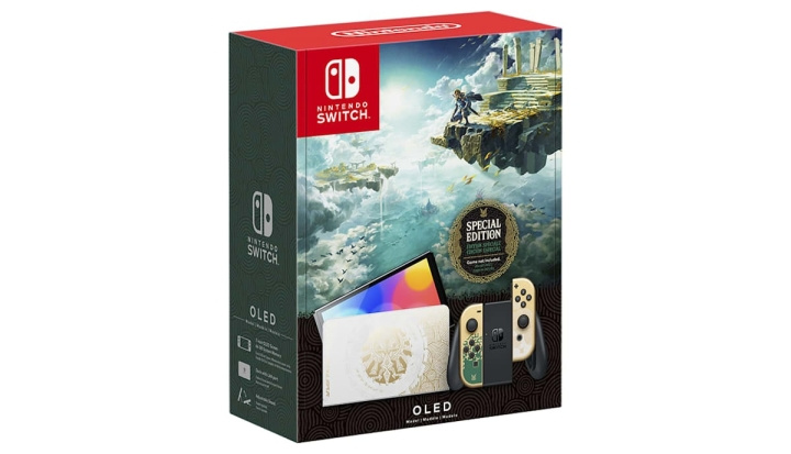 Nintendo Switch OLED-konsoll (The Legend of Zelda: Tears of the Kingdom Edition) i gruppen Elektronikk / TV-spill & tilbehør / Nintendo Switch / Spillkonsoller hos TP E-commerce Nordic AB (D15272)