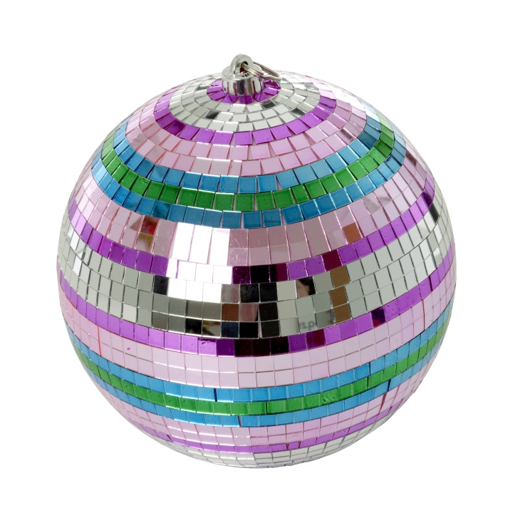 RICE Discokule med funky striper - rosa, sølv, grønn og blå - Large i gruppen SPORT, FRITID & HOBBY / Morsomme produkter / Morsomme produkter hos TP E-commerce Nordic AB (D15348)