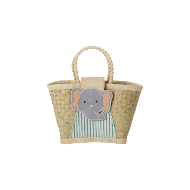 RICE Raffiaveske for barn med elefantlukning - (KIBAG-ELEP) i gruppen LEKER, BARN OG BABY / Reise / Barnevesker hos TP E-commerce Nordic AB (D15351)