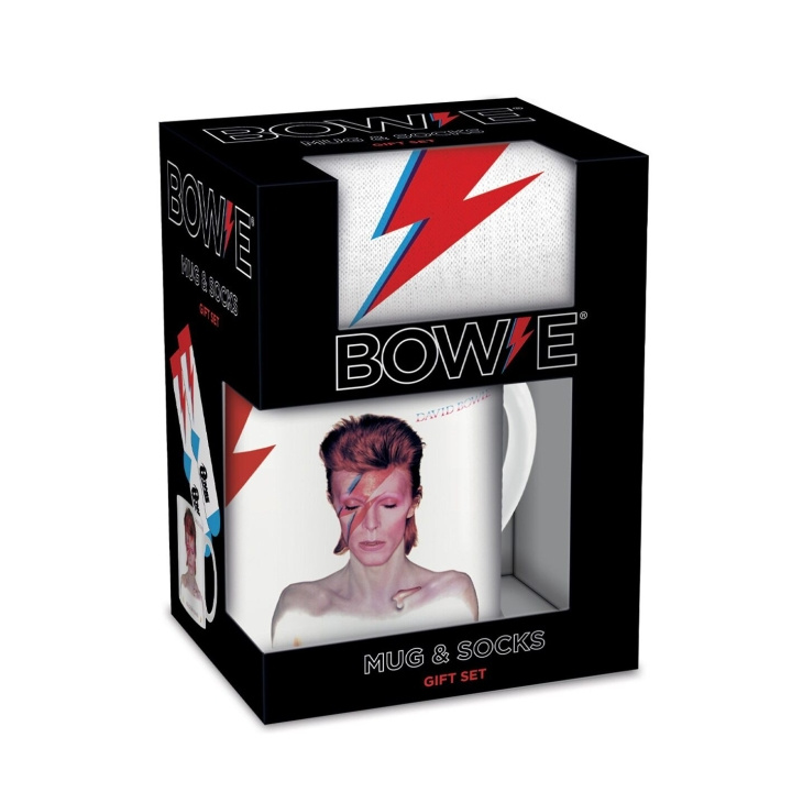 Pyramid International David Bowie krus- og sokkessett - UK-størrelse 3-8 (EU 36-41) i gruppen SPORT, FRITID & HOBBY / Morsomme produkter / Kopper hos TP E-commerce Nordic AB (D15410)