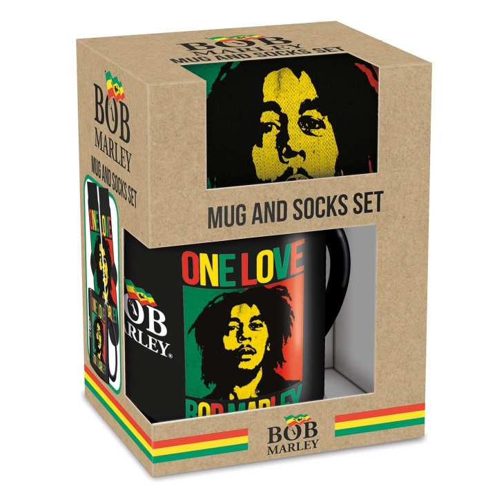 Pyramid International BOB MARLEY MUG & SOCK SET - UK størrelse 3-8 / EU størrelse 36-41 i gruppen SPORT, FRITID & HOBBY / Morsomme produkter / Kopper hos TP E-commerce Nordic AB (D15413)