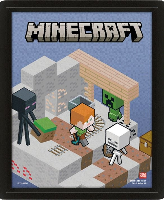 Pyramid International MINECRAFT (VARIABELT TERRENG) LENTIKULÆR PLAKAT FLIP i gruppen SPORT, FRITID & HOBBY / Morsomme produkter / Samlerobjekter hos TP E-commerce Nordic AB (D15447)