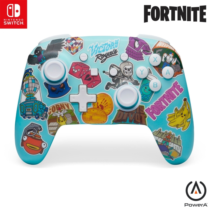PowerA Forbedret trådløs kontroller for Nintendo Switch - Fortnite Sticker Mania i gruppen Elektronikk / TV-spill & tilbehør / Nintendo Switch / Tilbehør hos TP E-commerce Nordic AB (D15618)