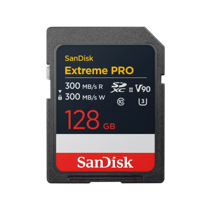SanDisk SDXC Extreme Pro 128GB 300MB/s UHS-II V90 i gruppen Elektronikk / Lagringsmedia / Minnekort / SD/SDHC/SDXC hos TP E-commerce Nordic AB (D15811)