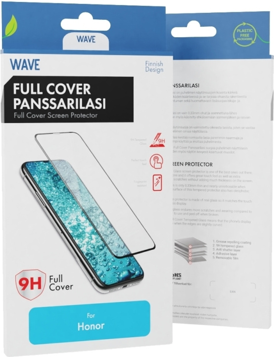 Wave Heldekkende panserglass, Honor 20 / Honor 20 Pro / Huawei Nova 5T, svart i gruppen SMARTTELEFON & NETTBRETT / Mobilbeskyttelse / Huawei/Honor hos TP E-commerce Nordic AB (D15893)