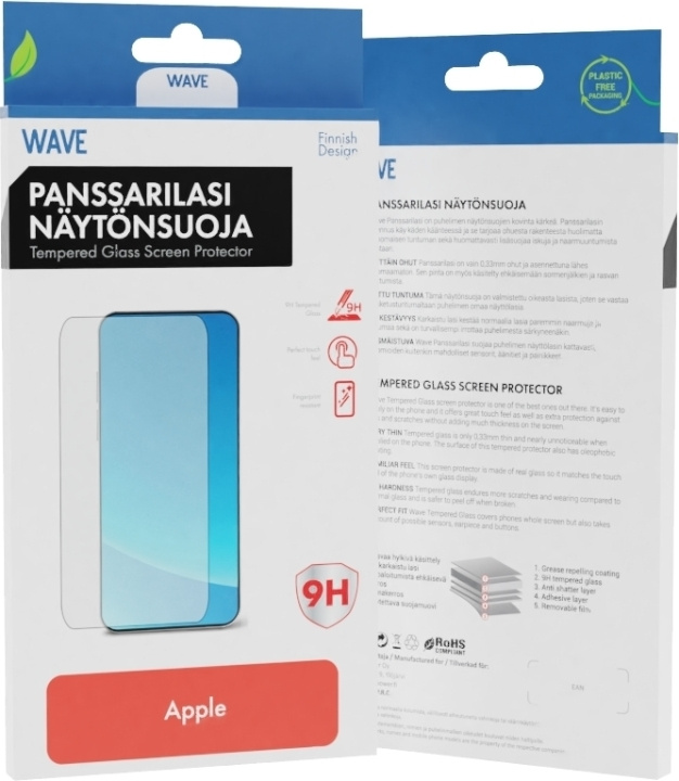 Wave panserglass, iPhone 12 mini i gruppen SMARTTELEFON & NETTBRETT / Mobilbeskyttelse / Apple / iPhone 12 Mini / Skjermbeskyttelse hos TP E-commerce Nordic AB (D15937)