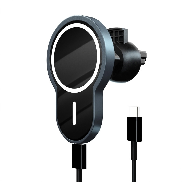 Wave magnetisk Qi-ladestativ for bil, svart i gruppen SMARTTELEFON & NETTBRETT / Ladere og Kabler / Trådløs lader QI hos TP E-commerce Nordic AB (D15977)