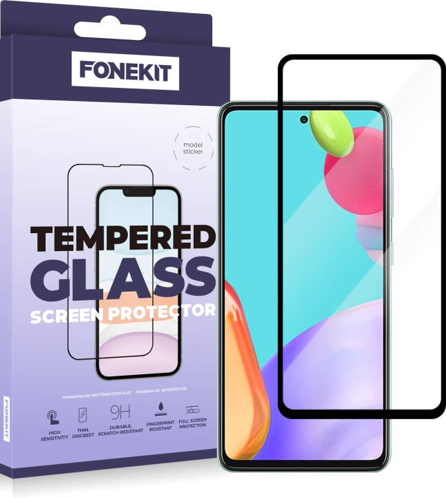 FoneKit Heldekkende panserglass, Samsung Galaxy A52 / A52 5G / A52s i gruppen SMARTTELEFON & NETTBRETT / Mobilbeskyttelse / Samsung hos TP E-commerce Nordic AB (D16040)