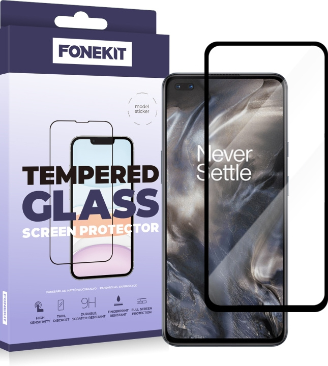 FoneKit Heldeksel av pansret glass, OnePlus Nord / Nord 2 / Nord 2T i gruppen SMARTTELEFON & NETTBRETT / Mobilbeskyttelse / OnePlus hos TP E-commerce Nordic AB (D16043)