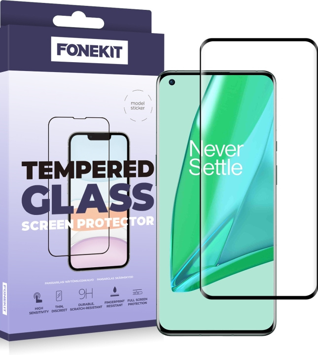 FoneKit Fullt deksel av pansret glass, OnePlus 9 Pro i gruppen SMARTTELEFON & NETTBRETT / Mobilbeskyttelse / OnePlus hos TP E-commerce Nordic AB (D16044)