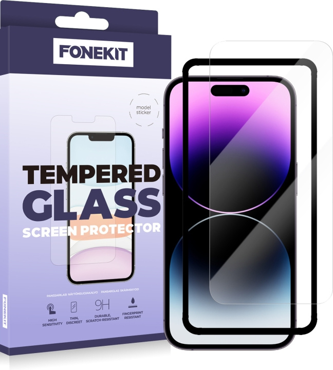 FoneKit pansret glass, iPhone 14 Pro Max i gruppen SMARTTELEFON & NETTBRETT / Mobilbeskyttelse / Apple / iPhone 14 hos TP E-commerce Nordic AB (D16051)