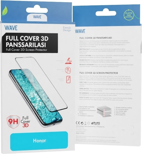Wave Heldekkende panserglass, Honor 70, svart i gruppen SMARTTELEFON & NETTBRETT / Mobilbeskyttelse / Huawei/Honor hos TP E-commerce Nordic AB (D16058)