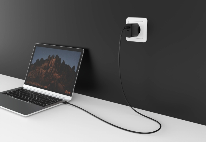 FoneKit GaN PD 65W AC-lader, USB-C + USB-C, svart i gruppen SMARTTELEFON & NETTBRETT / Ladere og Kabler / Vegglader / Vegglader Type C hos TP E-commerce Nordic AB (D16156)