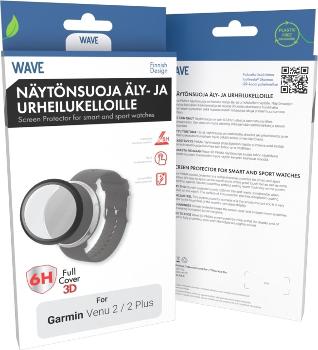 Wave 3D PMMA skjermbeskytter, Garmin Venu 2 / 2 Plus, svart i gruppen SPORT, FRITID & HOBBY / Smartwatch og Aktivitetsmålere / Smartwatches hos TP E-commerce Nordic AB (D16189)
