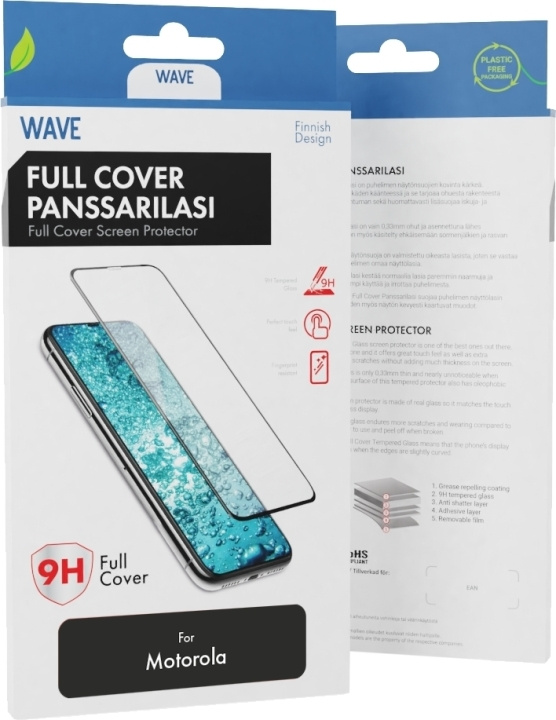 Wave Full Cover panserglass, Motorola Moto G84 5G, svart ramme i gruppen SMARTTELEFON & NETTBRETT / Mobilbeskyttelse / Motorola hos TP E-commerce Nordic AB (D16207)