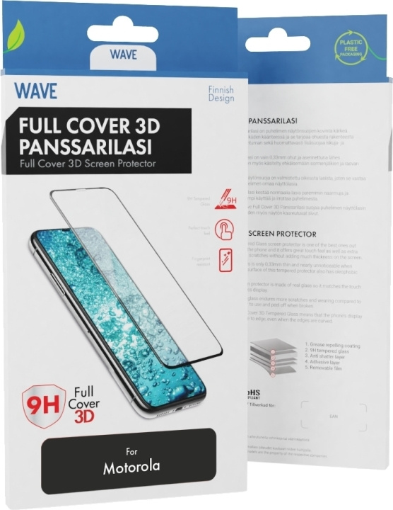 Wave Full Cover 3D panserglass, Motorola Edge 40 Neo 5G, svart ramme i gruppen SMARTTELEFON & NETTBRETT / Mobilbeskyttelse / Motorola hos TP E-commerce Nordic AB (D16208)
