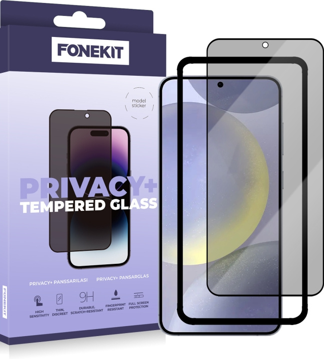 FoneKit Privacy+ heldekkende deksel, Galaxy S24+, svart i gruppen SMARTTELEFON & NETTBRETT / Mobilbeskyttelse / Samsung hos TP E-commerce Nordic AB (D16276)