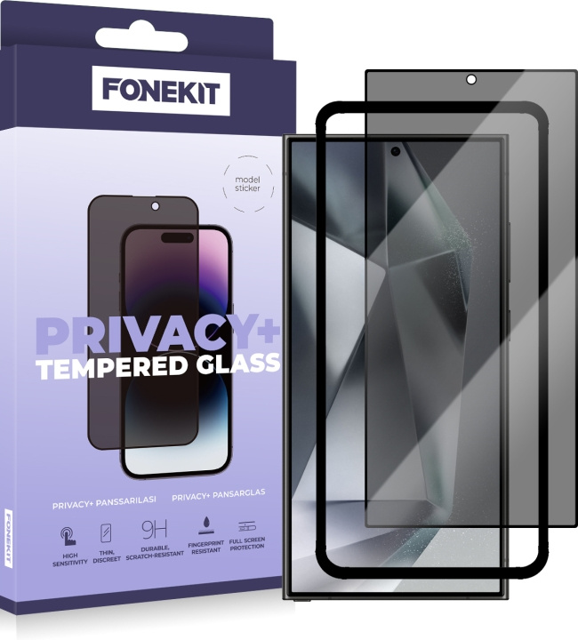 FoneKit Privacy+ heldekkende deksel, Galaxy S24 Ultra, svart i gruppen SMARTTELEFON & NETTBRETT / Mobilbeskyttelse / Samsung hos TP E-commerce Nordic AB (D16277)