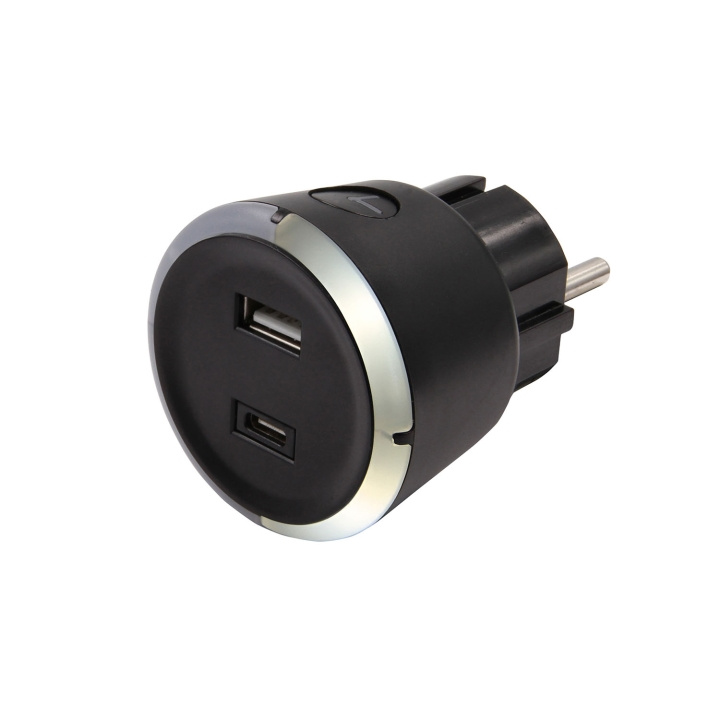 CAPiDi Sikkerhetstimer USB A+C 1-4 3,4A Svart i gruppen HJEM, HUS OG HAGE / El og belysning / Timer hos TP E-commerce Nordic AB (D16459)