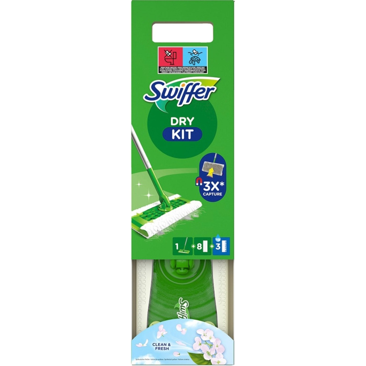 Swiffer Startsett 1 Rengjøringsmopp + 8 tørre + 3 våte i gruppen HJEM, HUS OG HAGE / Rengjøringsprodukter / Rengjøringstilbehør hos TP E-commerce Nordic AB (D16491)