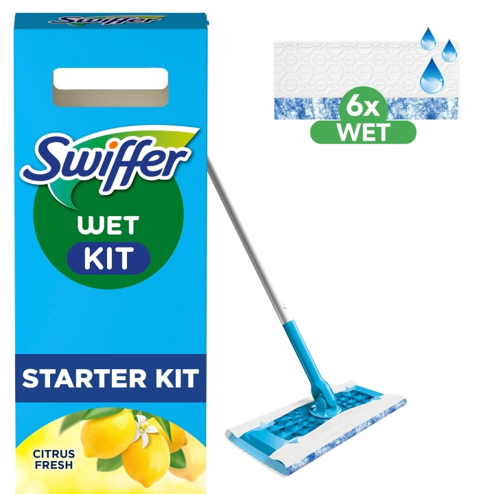Swiffer Startsett 1 rengjøringsmopp + 6 våtservietter i gruppen HJEM, HUS OG HAGE / Rengjøringsprodukter / Rengjøringstilbehør hos TP E-commerce Nordic AB (D16494)