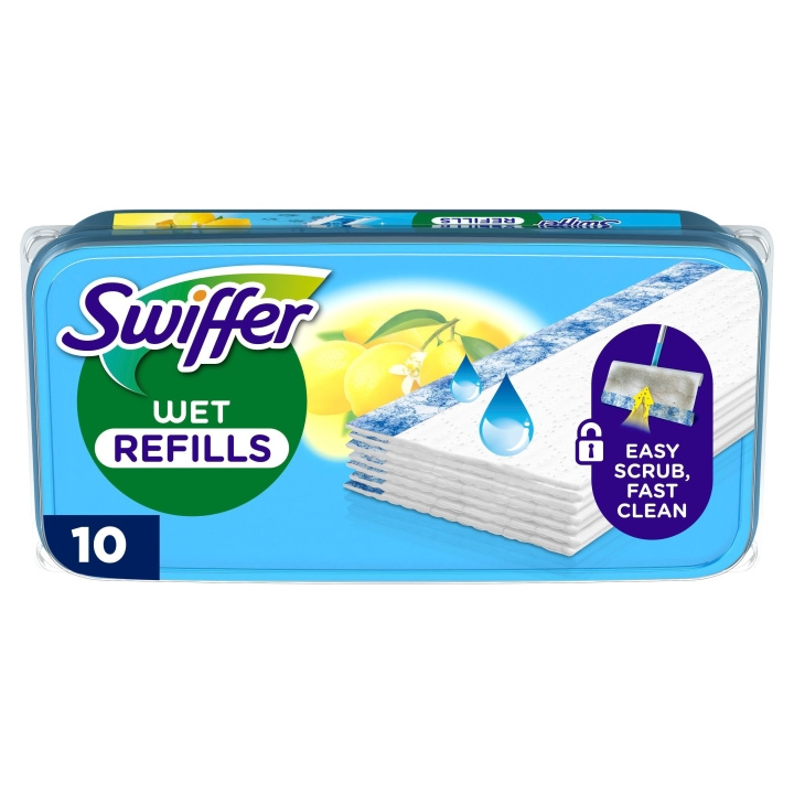 Swiffer Rengöringsdukar för golv, 10st fuktiga med citrusdoft i gruppen HJEM, HUS OG HAGE / Rengjøringsprodukter / Rengjøringstilbehør hos TP E-commerce Nordic AB (D16496)