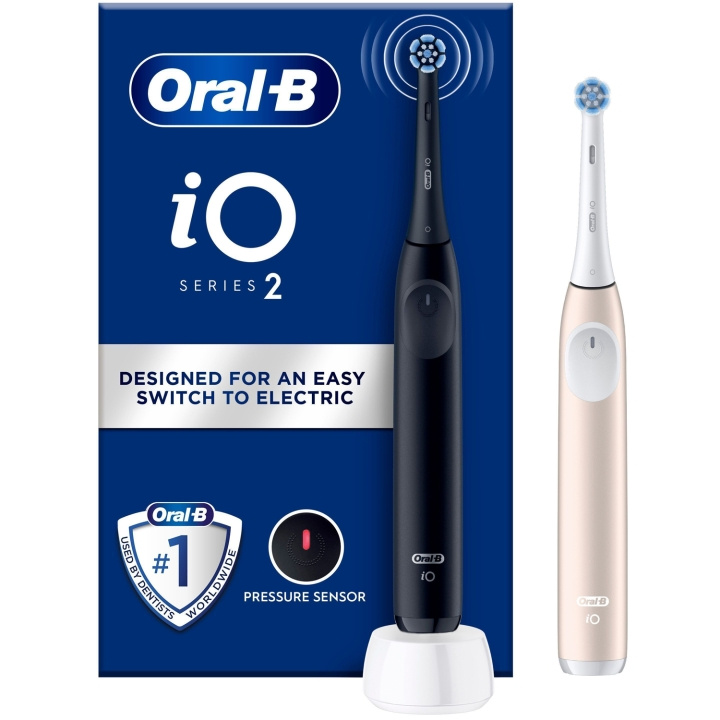 Oral B Elektrisk tannbørste iO2 Series Duo Night Black / Calm Pink i gruppen HELSE OG SKJØNNHET / Munnpleie / Elektriske tannbørster hos TP E-commerce Nordic AB (D16510)