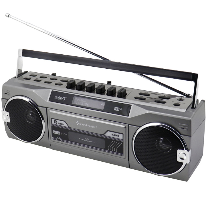 Soundmaster Kassettradio Stereo Bluetooth SRR80TI Sølv i gruppen Elektronikk / Lyd & Bilde / Hjemmekino, HiFi og bærbar / Radio & Vekkerklokker / Radio hos TP E-commerce Nordic AB (D16541)