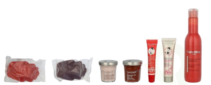 Blancreme Strawberry & Pomegranate Set 460 ml Shower Gel 200ml/Body Cream 40ml/Body Scrub 40ml/2x Soap Madeleine 70gr/Handcream 30ml/Lipbalm 10ml i gruppen HELSE OG SKJØNNHET / Gavesett / Gavesett for henne hos TP E-commerce Nordic AB (D16681)