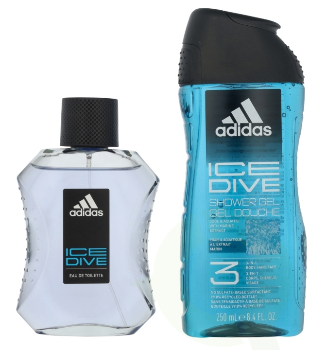 Adidas Ice Dive Giftset 350 ml Edt Spray 100ml/Shower Gel 250ml i gruppen HELSE OG SKJØNNHET / Gavesett / Gavesett for ham hos TP E-commerce Nordic AB (D16688)