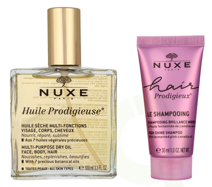 Nuxe Huile Prodigieuse Set 130 ml Huile Prodigieuse 100ml/Sjampo 30ml i gruppen HELSE OG SKJØNNHET / Hår & styling / Hårpleie / Sjampo hos TP E-commerce Nordic AB (D16693)