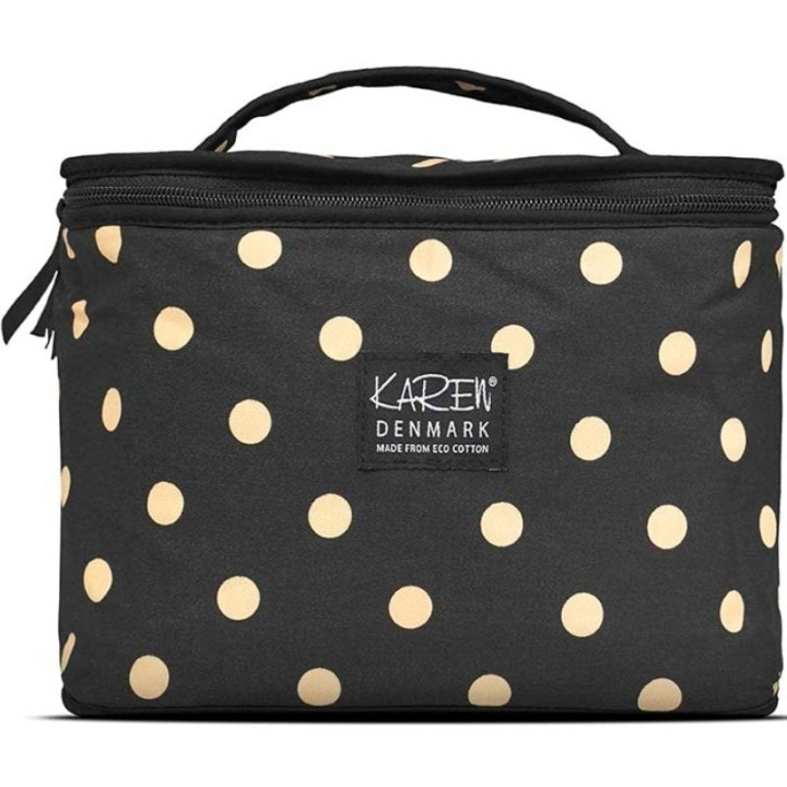 Karen Danmark - Beauty Box ECO Cotton - Svart med beige prikker i gruppen HJEM, HUS OG HAGE / Baderom / Toalettmapper hos TP E-commerce Nordic AB (D16835)