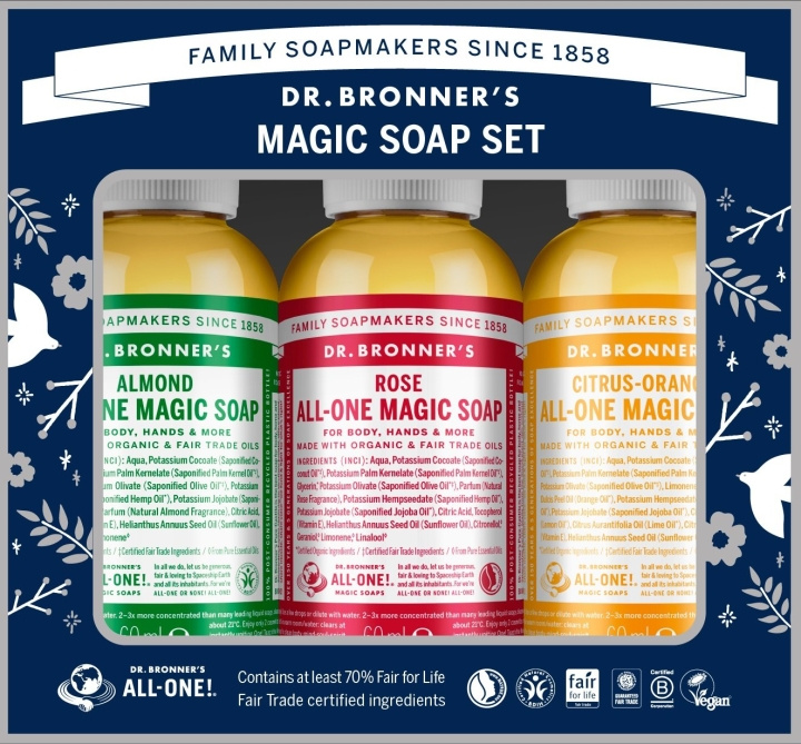Dr. Bronner\'s Dr. Bronner\'s - Magic Soap Gaveeske i gruppen HELSE OG SKJØNNHET / Hudpleie / Kroppspleie / Bad- og dusjkrem hos TP E-commerce Nordic AB (D16862)