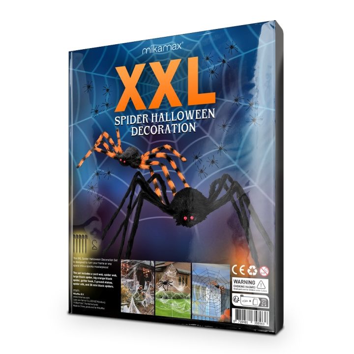 MikaMax XXL Halloween-dekorasjon med edderkopp i gruppen SPORT, FRITID & HOBBY / Morsomme produkter / Morsomme produkter hos TP E-commerce Nordic AB (D16887)